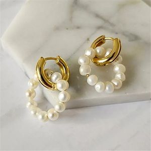 🌟NEW🌟 Gold Double Pear Hoop Earrings 18k Gold